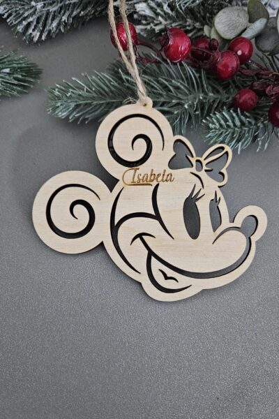 Glob lemn personalizat cu nume Mickey  sau Minnie