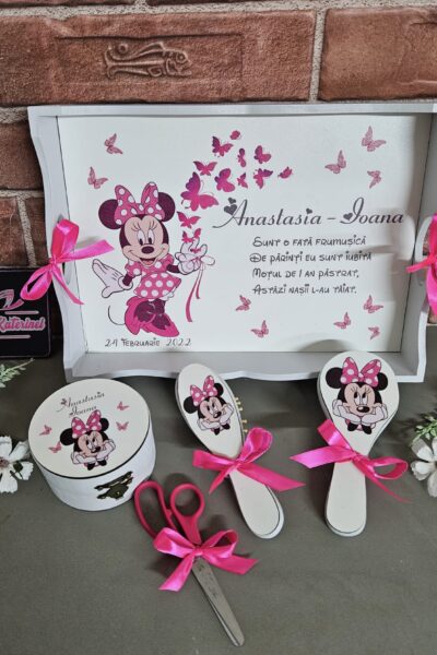 Set tavita mot/turta Minnie roz